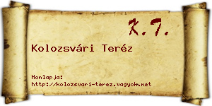 Kolozsvári Teréz névjegykártya